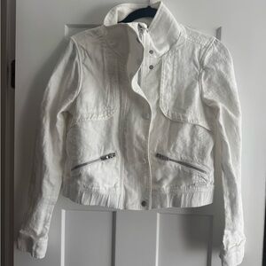 Athleta White Linen Jacket